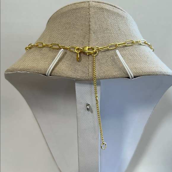 Madewell Gold Chain Necklace with Orange Beaded Pendant - Picture 4 of 5